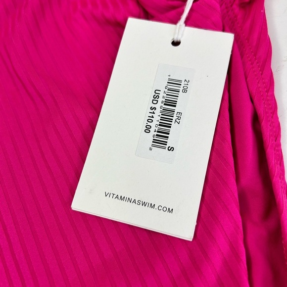 New VITAMIN A Lolita Bikini Bottoms Zinnia Ecorib Zinnia Pink Small - Picture 8 of 8